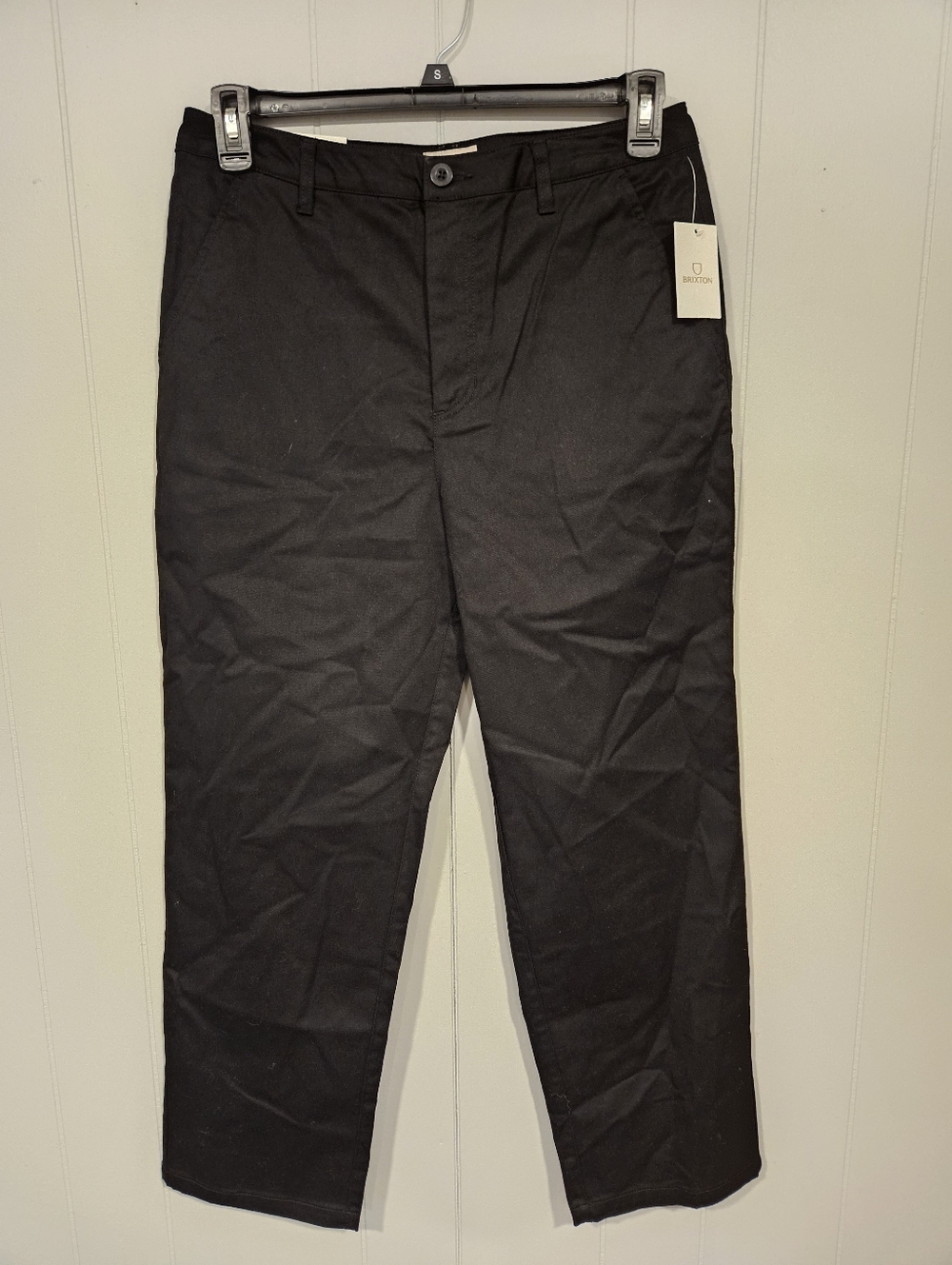 NWT Brixton Victory Womens Chino 31x28 Pants Black High Waisted Straight Leg
